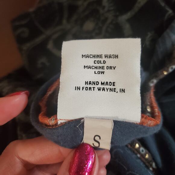 Hand Jive Wearable Art Hand Made Patchwork Tunic Top Size S Hippie Boho Fairy - Picture 11 of 13